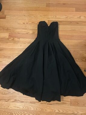Miss Rosier Strapless Black Fit-and-Flare Dress